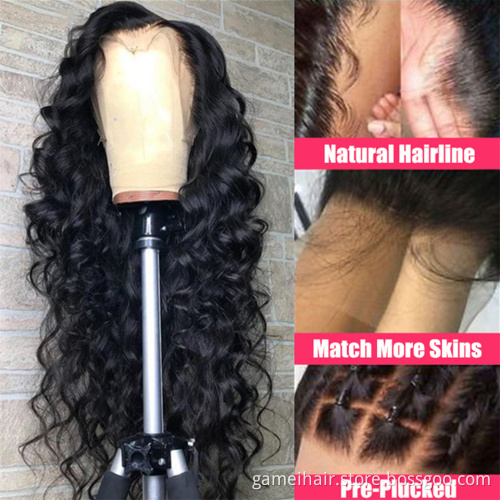 Wholesale Raw Brazilian Virgin Loose Deep Wave Wig 13x4 HD Lace Front Human Hair Wigs for Black Women Pre Plucked Lace Front Wig